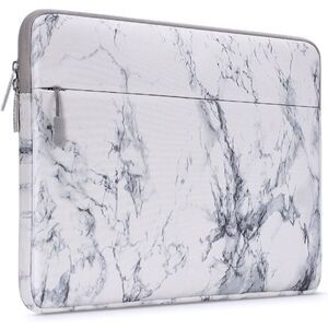 Cover Case for Macbook Air Pro Laptop Sleeve Gray White Marble Zipper SM8